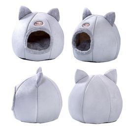 Removable Cat bed indoor cat dog house with mattress warm pet kennel deep sleeping winter kitten kennel puppy Cage Lounger LJ20122309M