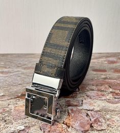 High-End Genuine Letter Belt Men's Leather Business Automatic Buckle All-Match Men's Belts Cowhide High-End Pant Belt Fashion