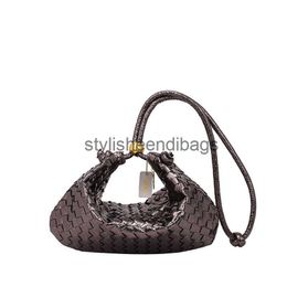 Cross Body Bags 2023 New Fashion Colour One Shoulder Soft Leather Small Golden Ball Weaving Underarm Bag Method Stick Bag Handheld Bag40stylisheendibags