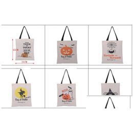 other event party supplies 20pcs halloween sacks bag canvas Personalised children candy gifts pumpkin spider treat or trick dstrin dhzlj