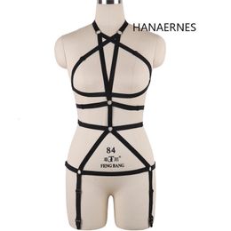 Suspenders HANAERNES Women Bandage Bra Elastic Cage Bra Lingerie Open Cup Sexy Erotic Openwork Bustier Garter Belt 230921