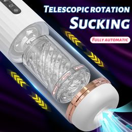 Masturbators Male Automatic Sucking Telescopic Rotation Masturbator Cup Vaginal Suction Adult Masturb For Man Pocket Blowjob Men Sex Toys 230922