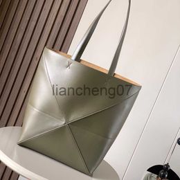 Evening Bags travel Casual Tote Fashion Leather Folding Geometry hobo Bag Shopping Beach Bags One Shoulder Handbags Large Capacity Bag new style x0922