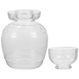 Storage Bottles Pickling Food Jar Household Fermenting Kitchen Glass Airtight Pickle Large Capacity Clear Design