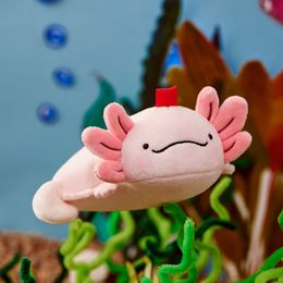 Plush Keychains Little Axolotl Plush Bag Charm Stuffed Animal Keychain Clip On Bag Keychain Backpack Clips Squishy Soft Plush Toy Animal 230922