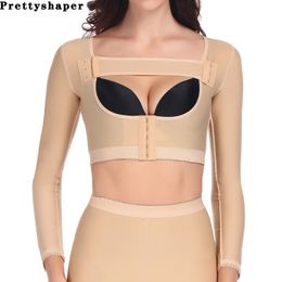 Arm Shaper Women Shaping Tops Post Surgery Long Sleeve Open Bust Body Slimm Compression Shapewear Garment Tight Back 230921