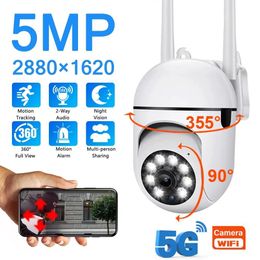 IP Cameras 5MP 5G WiFi Surveillance Camera HD 1080P IR Full Color Night Vision Security Protection Motion CCTV Outdoor 230922