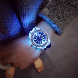 Wristwatches Fashion Ladies Couple Watch Women's Men Colourful Sports Silicone LED Luminous Clocks Relogios Masculino
