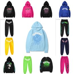 Sp5der Young Thug 555555 Men Women Hoodie High Quality Foam Print Spider Web Graphic Pink Sweatshirts Pullovers hip hop