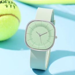 Wristwatches Square Woman Watch Sport Waterproof Women Quartz Watches Green Silicone Strap Ladies Girls Student Montre Femme