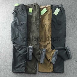 Men's Pants Men's Winter Thick Fleece Casual Pants Cotton Military Tactical Baggy Cargo Pant Double Layer Velvet Warm Thermal Trousers J230922