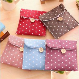 Storage Bags Napkin Sanitary Bag Womens Girls Cotton Linen Portable Pad Organiser Pouch Holder 5344 Q2 Drop Delivery Home Garden House Dhnpj