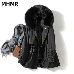 Womens Fur Faux pie over women removable otter rabbit fur liner thick coat ni overcome 230922