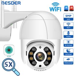 IP Cameras 5MP PTZ Camera Wifi Outdoor AI Human Detection Audio 1080P Wireless Security CCTV P2P RTSP 4X Digital Zoom 230922