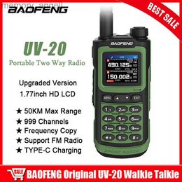 Walkie Talkie 2023 BAOFENG UV-20 Walkie Talkie Upgraded 1.77inch HD LCD Dual Band Two Way Radio CB Ham Portable Radios 50KM Max Range HKD230922