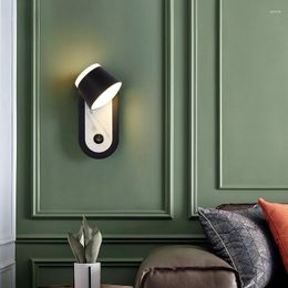 Wall Lamp Nordic Postmodernism Minimalism Creativity And Fashion Rotating Bedroom Bedside Switch El Engineering Reading