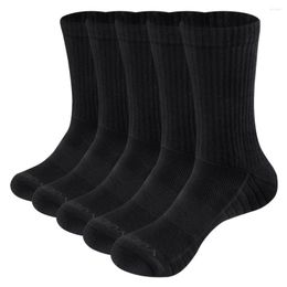 Men's Socks 2023 Mens Solid Colour Breathable Cotton Cushioned Workout Training Fitness Athletic Crew For Men