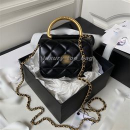 Fashion Bags Bright-faced sheepskin 23b metal bracelet Flip phone bag Diamond Cheque chain hand bill shoulder crossbody bag