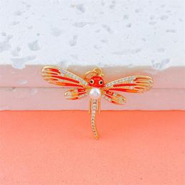 Charms 18K Real Gold Plated Multicolor Dragonfly Pearl Pendants For DIY Necklace Jewellery Making M326