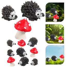 Garden Decorations 12 Pcs Hedgehog Mushroom Ornament Duck Figurines Animal Adornment Pvc Micro Landscaping Decor Landscape Decoration