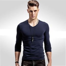 Men's T Shirts MRMT 2023 Brand Long-sleeved Shirt Student Solid Colour Men T-shirt For Male Base Man Tops Tees Slim Tshirt