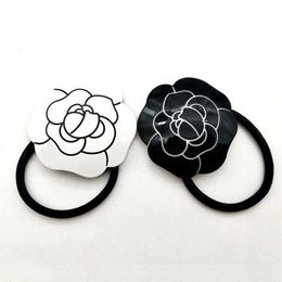 5CM Black and white acrylic C head rope rubber bands hair ring hairpin jewelry headwear accessories VIP gifts289p