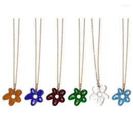 Chains Flower Choker Necklaces Neck Jewellery Pendant Alloy Material Party Floral For Girl Woman HXBA