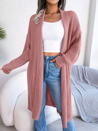 Women's Sweaters Knits Tees Long Knitted Cardigan For Women 2023 Autumn Winter Casual Outwear Pink Grey Apricot Green Brown 230922