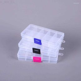 Jewellery Boxes Jewellery Pouches 10 Grids Fixed Transparent Plastic Box Storage Organiser Jewel Bead Case Sorting L230922