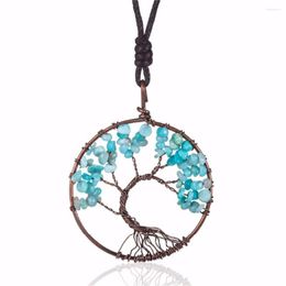 Pendant Necklaces Tree Of Life For Women Jewelry Long Necklace Vintage Real Stones Choker Statement Collares Trending Products Goth Items
