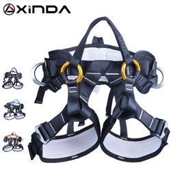 Climbing Harnesses XINDA Camping Outdoor Hiking Rock Climbing Half Body Waist Support Safety Belt Climbing tree Harness Aerial Sports Equipment 230921