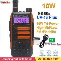 Walkie Talkie 2023 New Arrival High Power 10W Transmiter BaoFeng UV 16 Pro Plus Walkie-Talkie USB Long Range UV16 Radio Waterproof Transceiver HKD230922