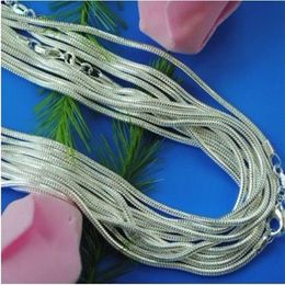 whole 925 silver chains necklace snake chain necklaces 1mm 16 -24 10pcs lot2269