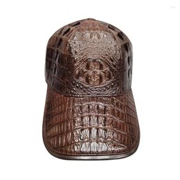 Ball Caps 2023 Arrival Crocodile Skin Baseball Cap Genuine Leather Sun Hat