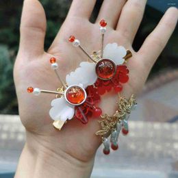 Hair Clips 2 Pcs Ancient Red Butterfly Tessal Hanfu Gril Acceaaory Jewellery Handmade Clip