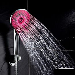 욕실 샤워 헤드 LED 헤드 디지털 온도 제어 분무기 3 스프레이 모드 물 절약 필터 홈 도구 221201 드롭 배달 DHEG5