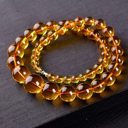 Chokers Natural Baltic Pure Amber Beaded Necklace Women Fine Jewellery Accessorie Golden Amber-beads Chokers Necklaces Girlfriend Mom Gift 230921