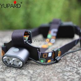 Head lamps YUPARD 2*XM-L LED Headlamp two LED torch light Waterproof bright Camping Headlight rechargeable 18650 battery HKD230922