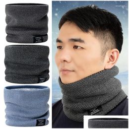 Bandanas Men Knitted Scarf Cashmer-Like Winter Snood Scarves Lady Warm Wool Fur Thick Uni Neck Scarfs Ring Caming Riding Drop Delivery Dhitu