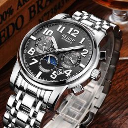 AESOP Automatic Watch Men watches top brand luxury Male Clock Full steel hours Automatic Mechanical Watches Relogio Masculino220A