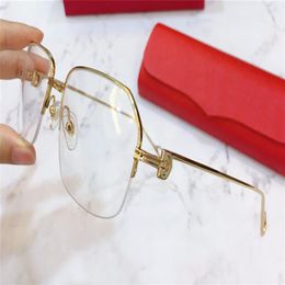 New fashion designer optical glasses K gold half frame retro modern business style 0114 unisex can be used for prescription glasse228M