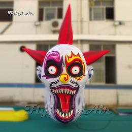 2m/3n Giant Ferocious Inflatable Clown Face Balloon Hanging Halloween Mask Model With Blower And LED Light For Party Decoration