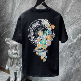 Fashion Luxury Men's t Shirt Ch Hearts Brand T-shirts Designers Men Women Tops Tees Horseshoe Sanskrit Cross Print Classics T-shirt Short Sleeve Tshirts 1EAB