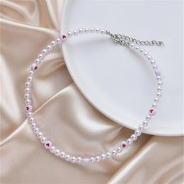 Chokers Trendy Love Pearl Necklace Female Personality Travel Party Fashion Clavicle Necklace Accessories collar perlas collar 230921