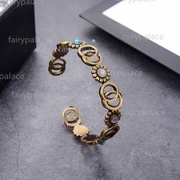 2021 Fashion High quality Seiko retro bracelets Bangle Jewellery bronze bracelet Adjustable open letter jewelrys gift305e