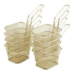 Mini Strainer Basket for Chips Onion Rings Square Stainless Steel Chip Fryer Basket Frying Accessories Storage Baskets2686
