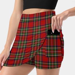 Skirts Royal Stewart Tartan Plaid Women's Skirt With Hide Pocket Tennis Golf Badminton Running