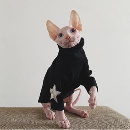 Cat Costumes Sphynx Hairless Clothes Sphinx Devon Stretchy Cotton Allergy Proof Autumn Winter Port Storm Star T-shirt Base