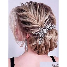 Headpieces Trendy Rhinestone Hair Comb Beads Handmade Crystal Chic Women Bridal Headdress Accessories Party Ornaments Drop Delivery Ev Dh56W