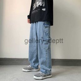 Men's Jeans Baggy Men Jeans Straight Cargo Pants Spring Autumn Fashion Vintage Blue Denim Trousers Casual Oversized Bottoms Male Y2K Clothes J230922